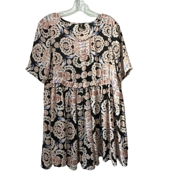 Passion Fusion Women's Small Multitone Bohemian Short Sleeves Mini Dress/Tunic - Picture 8 of 15